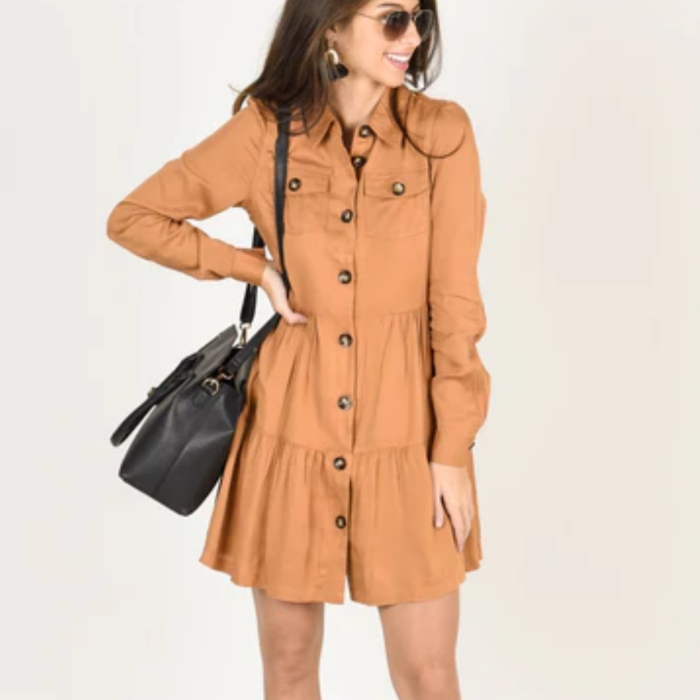 Long Sleeve Button Up Dress